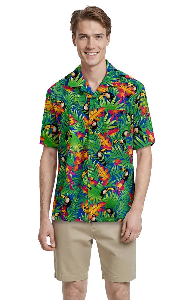 Tucan Print Camp Shirt
