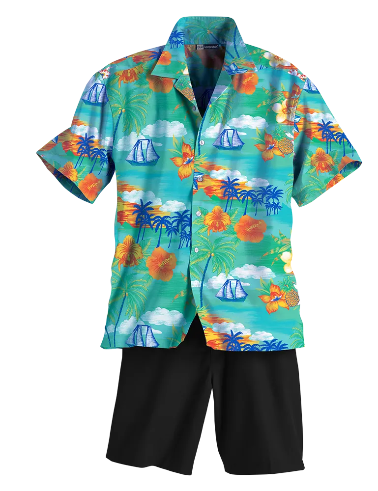 Cocktail Print Camp Shirt