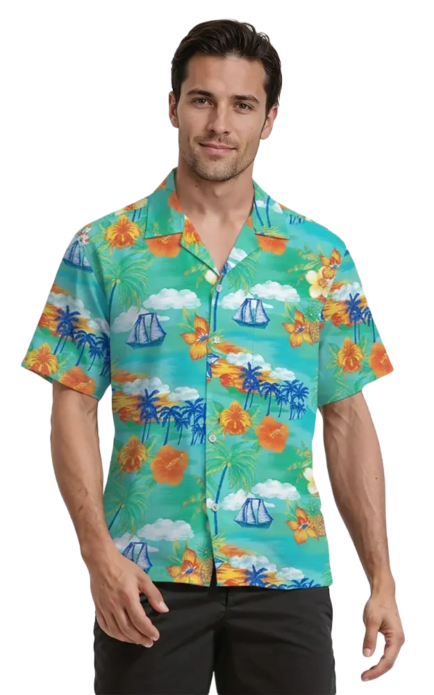 Cocktail Print Camp Shirt