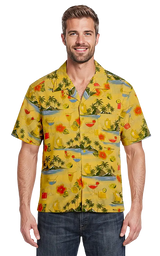 Cocktail Print Camp Shirt