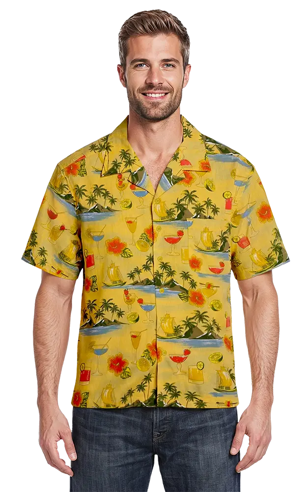 Cocktail Print Camp Shirt