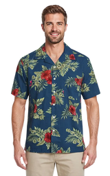 Floral Print Camp Shirt