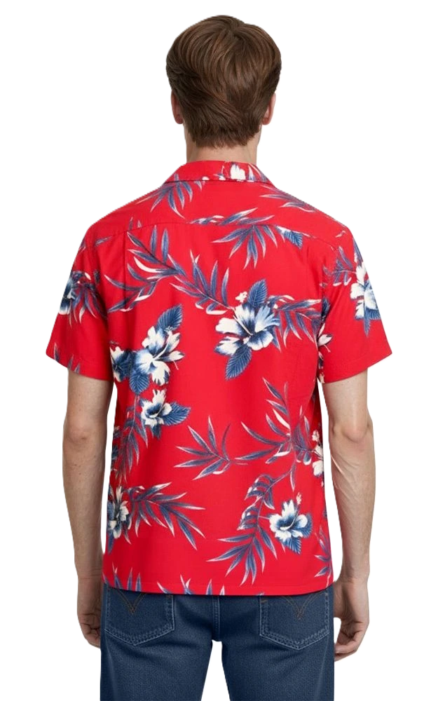 Hibiscus Print Camp Shirt