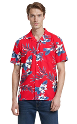 Hibiscus Print Camp Shirt