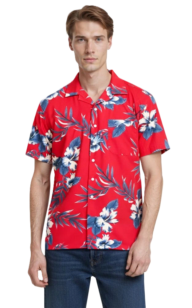 Hibiscus Print Camp Shirt