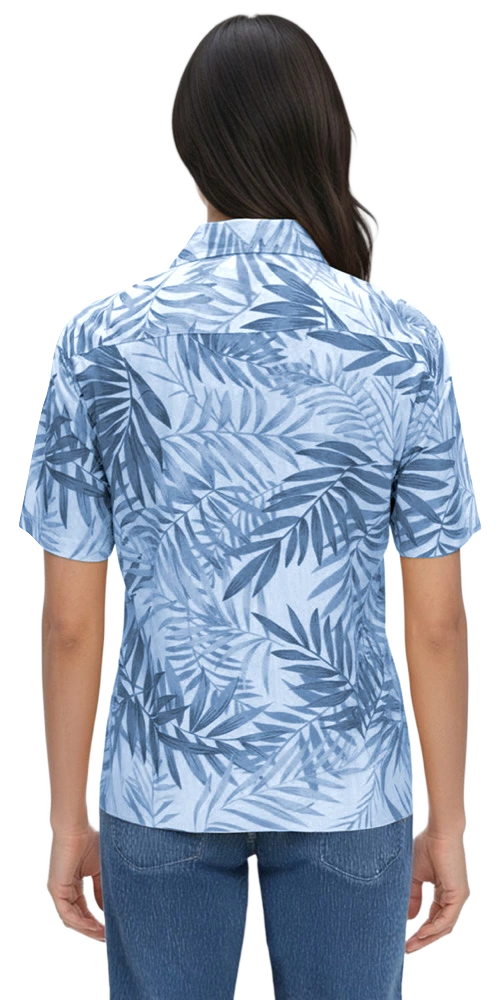 Tonal Print Camp Shirt