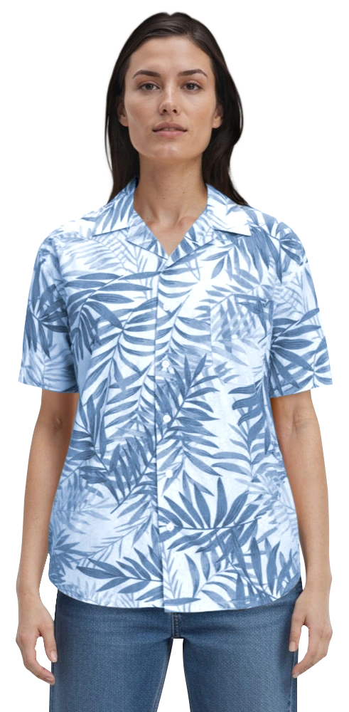 Tonal Print Camp Shirt