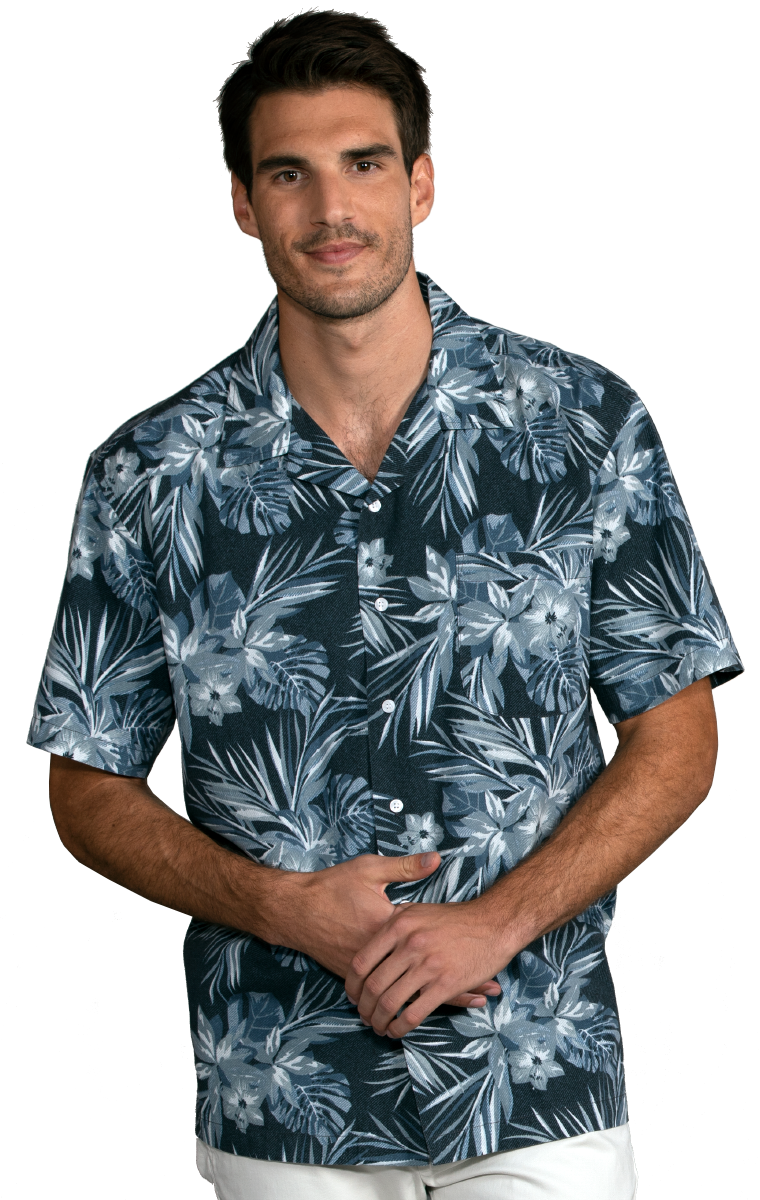 Indigo Print Camp Shirt